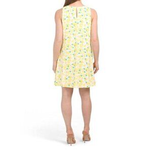 PAPPAGALLO Women Gwen Live Gives You Lemons Swing Print Dress size M Yellow,NEW